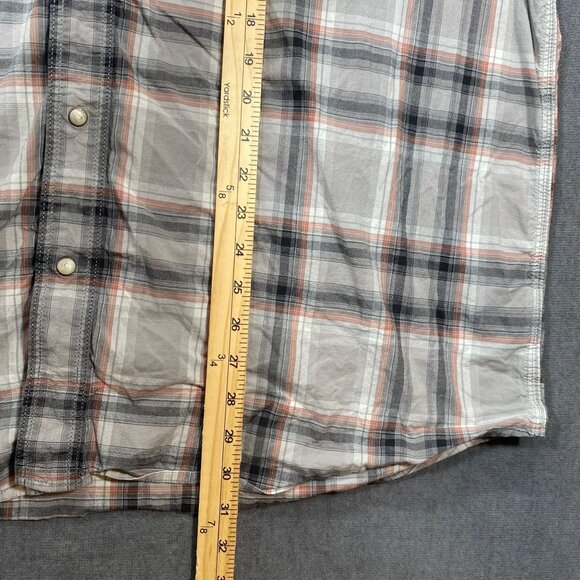 Carhartt Mens Relaxed Fit Plaid Button-Down Shirt 2XL Gray/Orange Cotton Blend - Picture 12 of 13